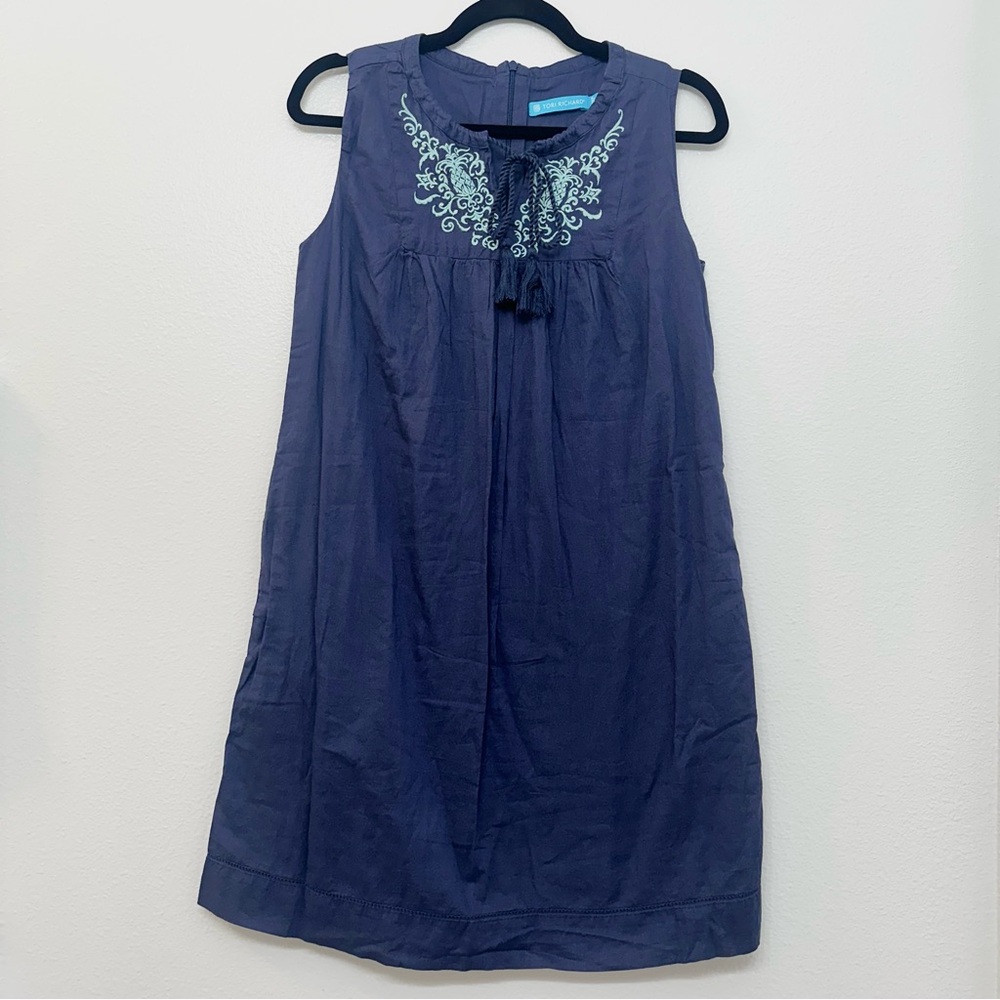 Tori Richard Sleeveless Dress‎ Navy Size 4